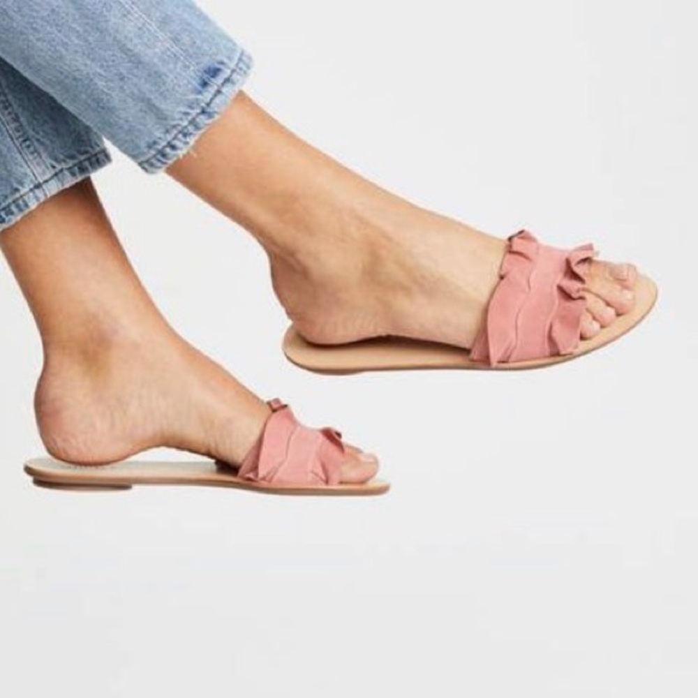 Loeffler Randall Birdie Blush Pink Suede Slides